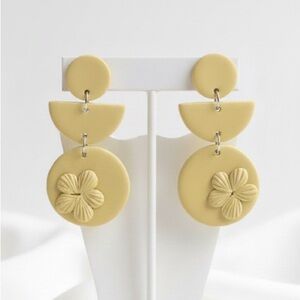 Flower Three-Tier Dangle Studs - Handmade Earrings